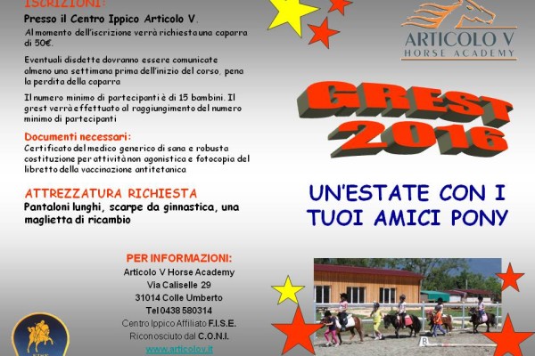 GREST 2016 Articolo V Horse Academy