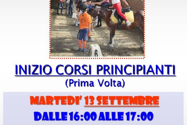 INIZIO CORSI PRINCIPIANTI ( Prima volta)