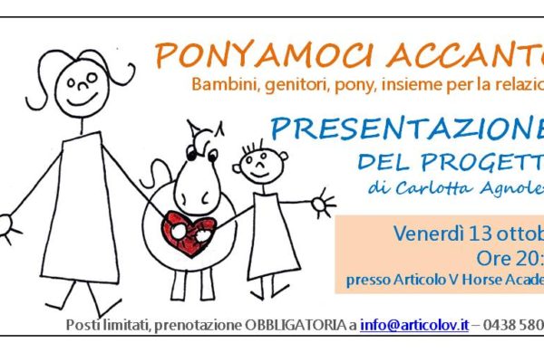 Serata informativa presentazione corso 13 ottobre -ore 20.00 Ponyamoci Accanto