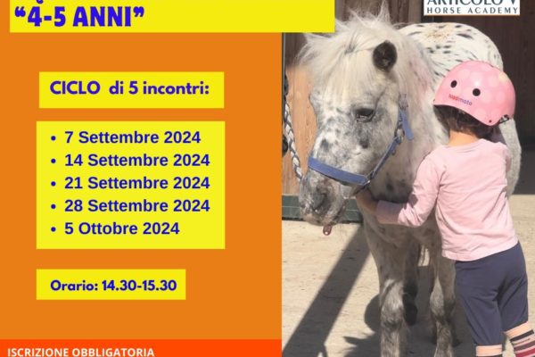 Equitazione per bambini: corso specifico per i bambini dei 4/5 anni